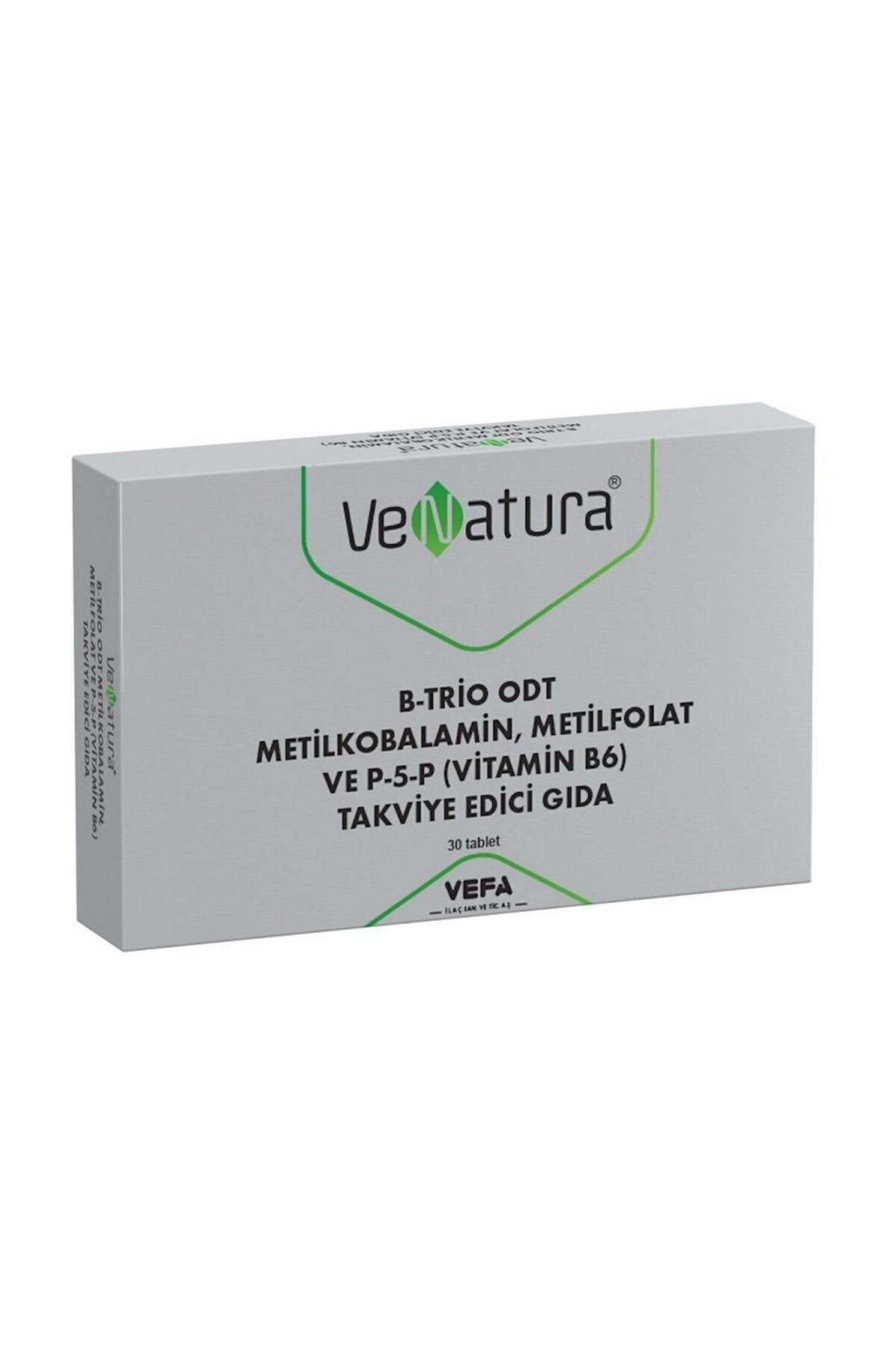 Venatura B-Trio ODT Metilkobalamin Metil Folat ve Vitamin B6 30 Tablet