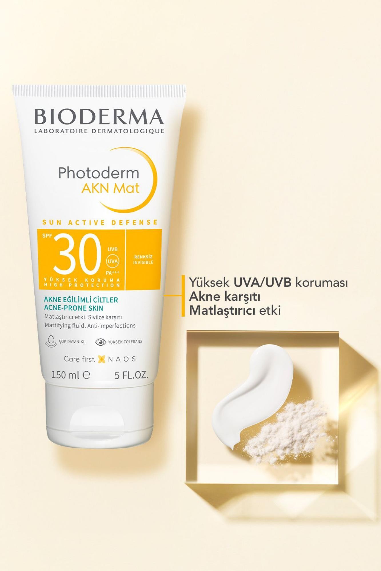 Bioderma Photoderm Akn Mat Karma Ve Yağlı Ciltler Için Matlaştırıcı Etkili Spf30 Güneş Kremi 150 ml