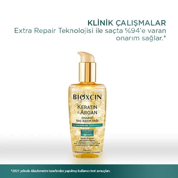 Bioxcin Keratin & Argan Onarıcı Saç Bakım Yağı 150 Ml - Yıpranmış Ve Hasar Görmüş Saçlar