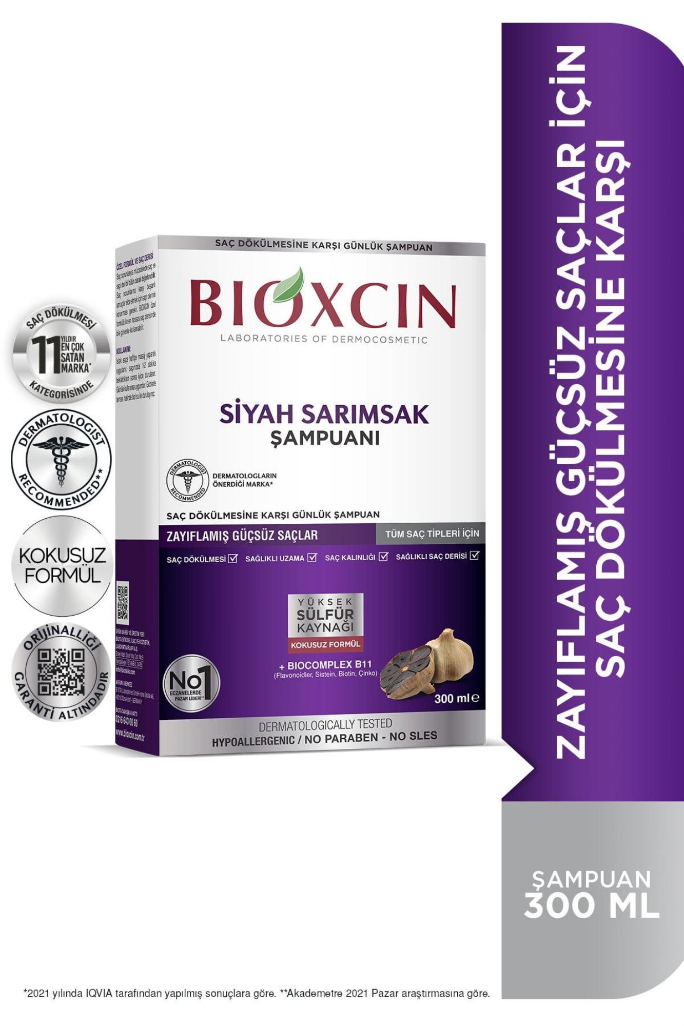 Bioxcin Siyah Sarımsaklı Şampuan 300 Ml - Dökülme Sarımsak Şampuanı