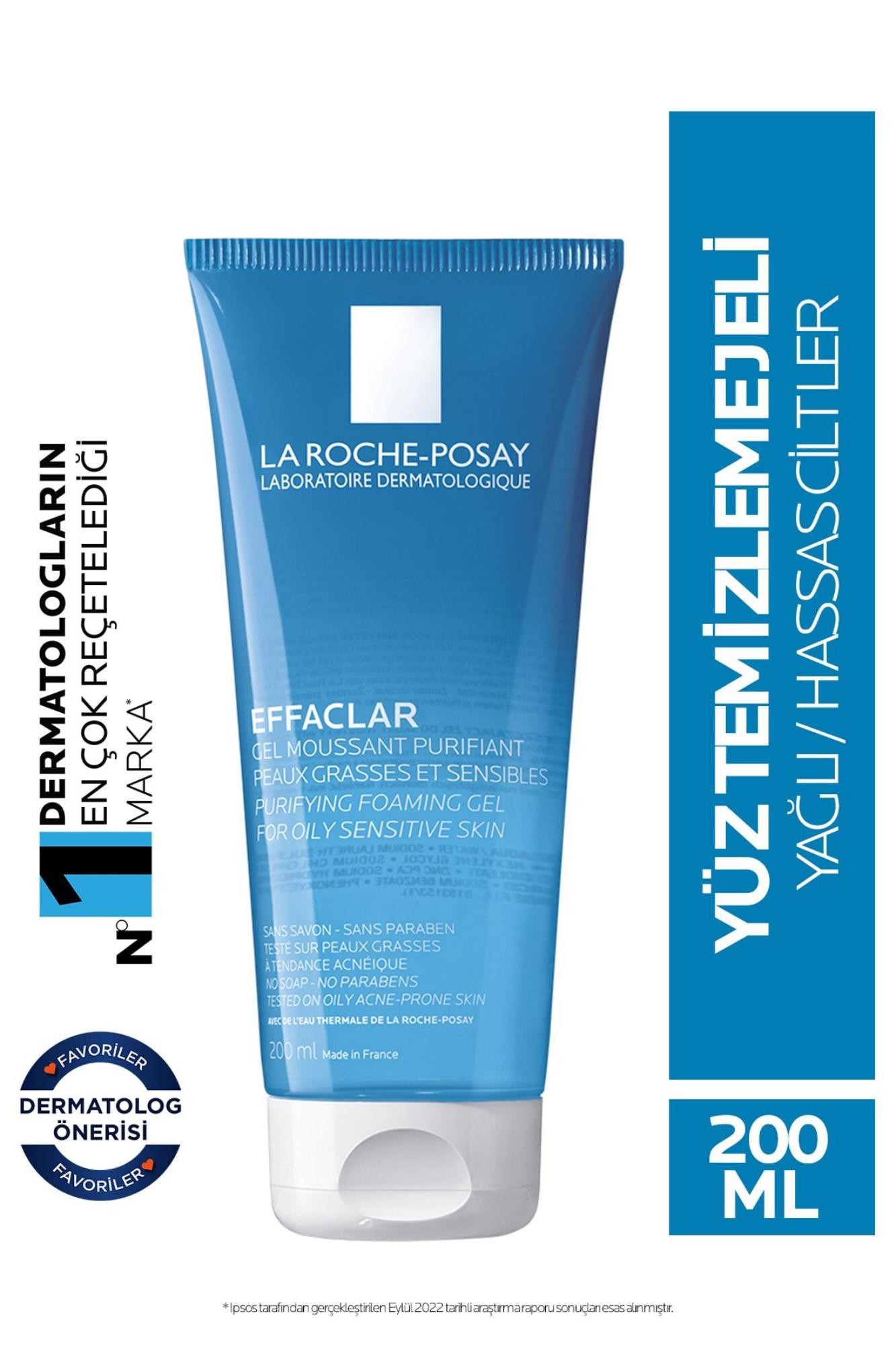 La Roche Posay Effaclar Jel Yağlı Ve Akneye Eğilimli Ciltler için Yüz Temizleme Jeli 200 ml