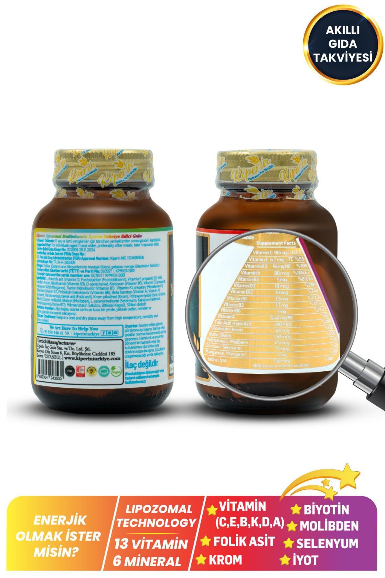 Kiperin Multivitamin Lipozomal 30 Kapsül