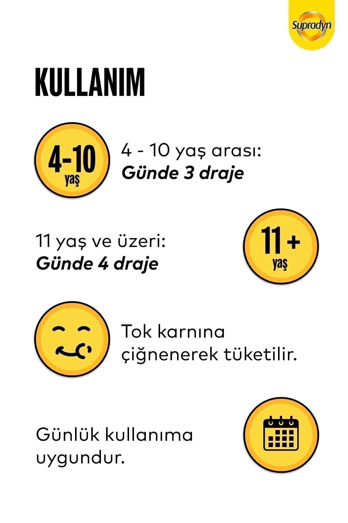 Supradyn Kids 60 Çiğnenebilir Draje | 9 Vitamin, Iyot Ve Çinko Içeren Takviye Edici Gıda