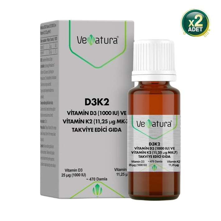 Venatura Vitamin D31000 Iu ve Vitamin K2 11,25 Ug Mk-7 2 Adet