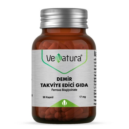 Venatura Demir Takviye Edici Gıda 17 mg 90 Kapsül