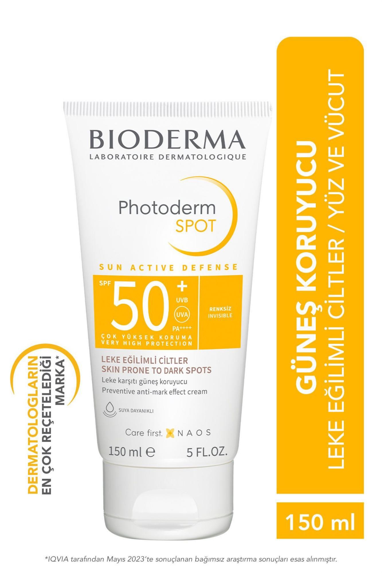 Photoderm SPOT SPF50+ Leke Karşıtı Yüksek Korumalı Yüz ve Vücut Güneş Kremi 150 ml