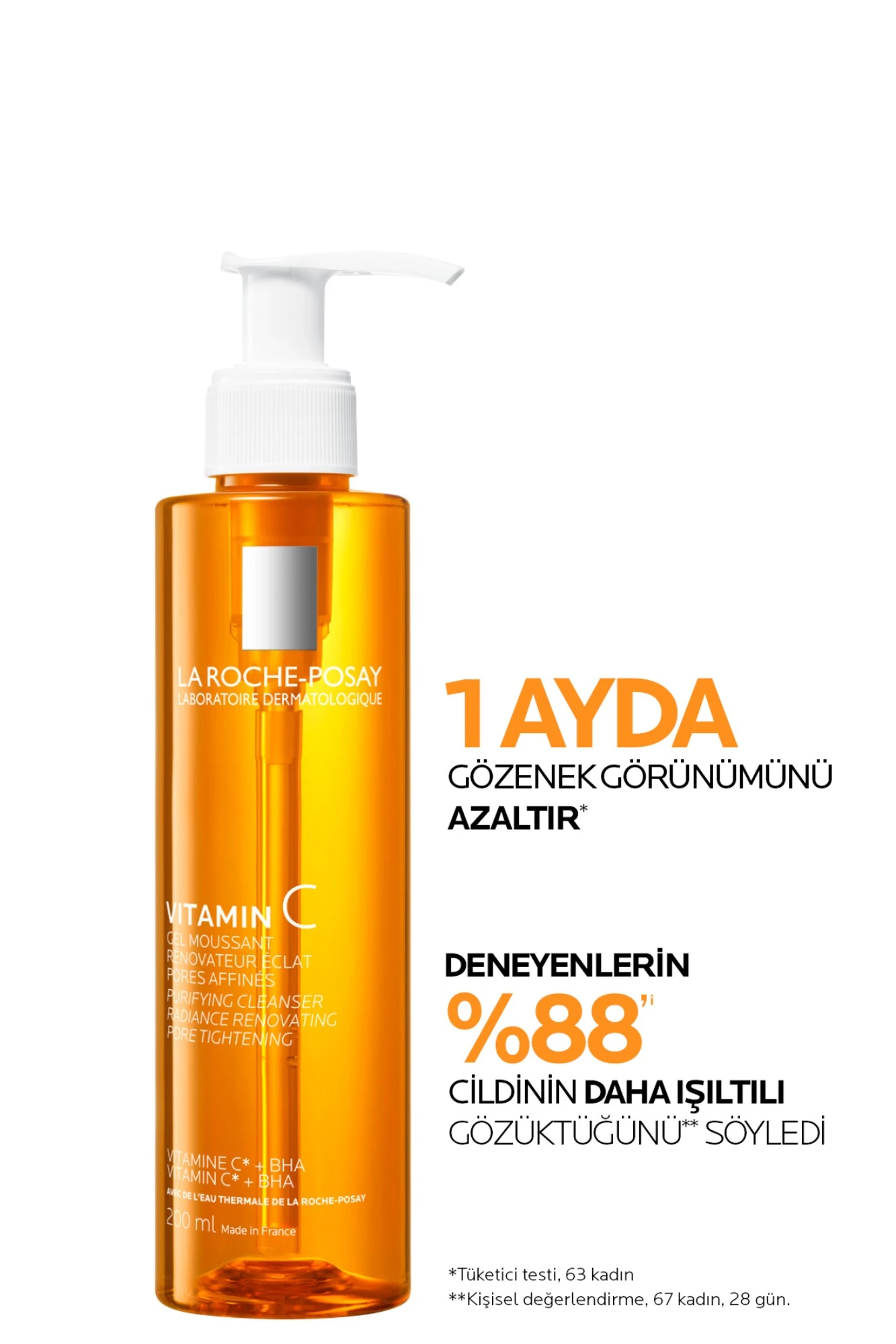 La Roche Posay C Vitamini İçerikli Işıltı Veren Yüz Temizleme Jeli 200 ml