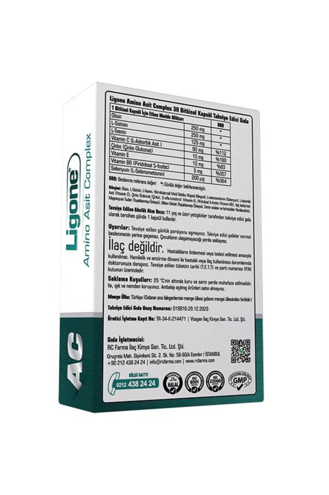 Ligone Amino Asit Complex 30 Bitkisel Kapsül