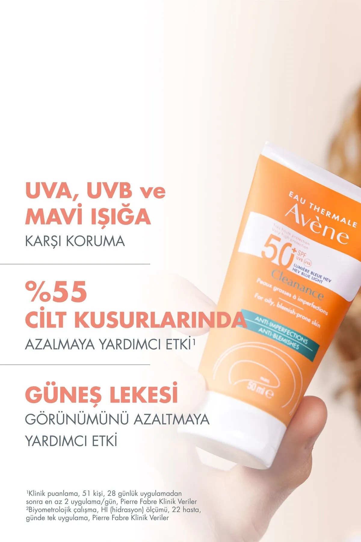 Avene Cleanance Anti Blemishes Güneş Koruyucu Spf50+ 50 ml