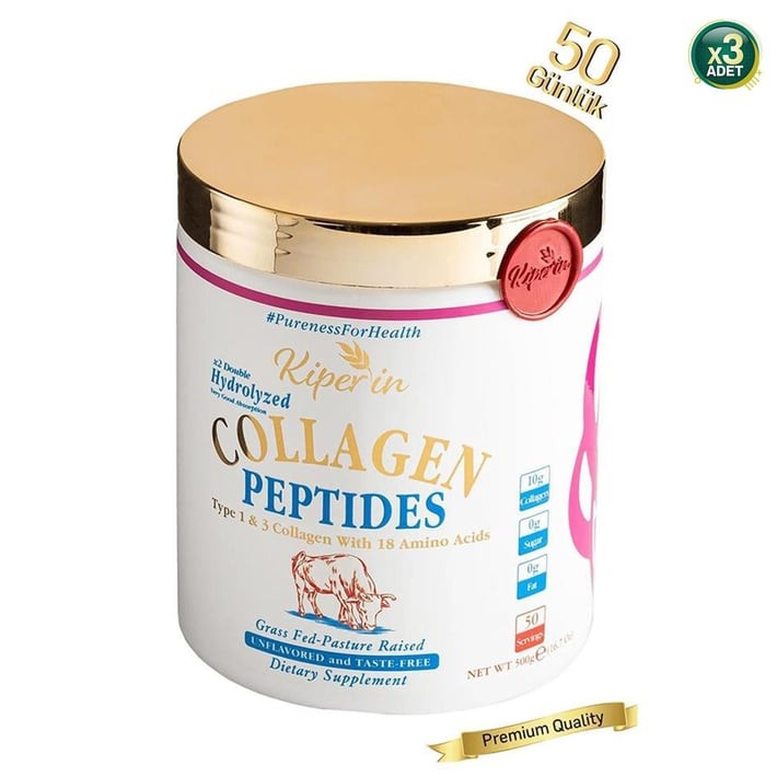 Kiperin Toz Kolajen Peptitleri İçeren Diyet Takviyesi 500 gr 3 Adet