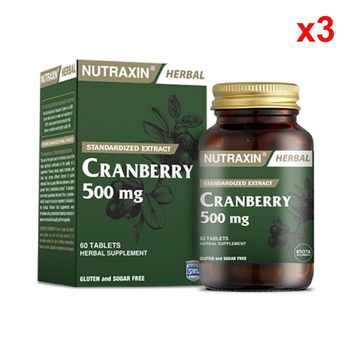 Nutraxin Cranberry 500 Mg 60 Tablet 3 Adet