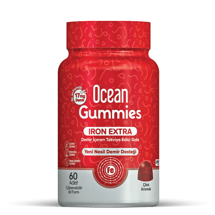Ocean Gummies Iron Extra 17 mg 60 Çiğnenebilir Jel