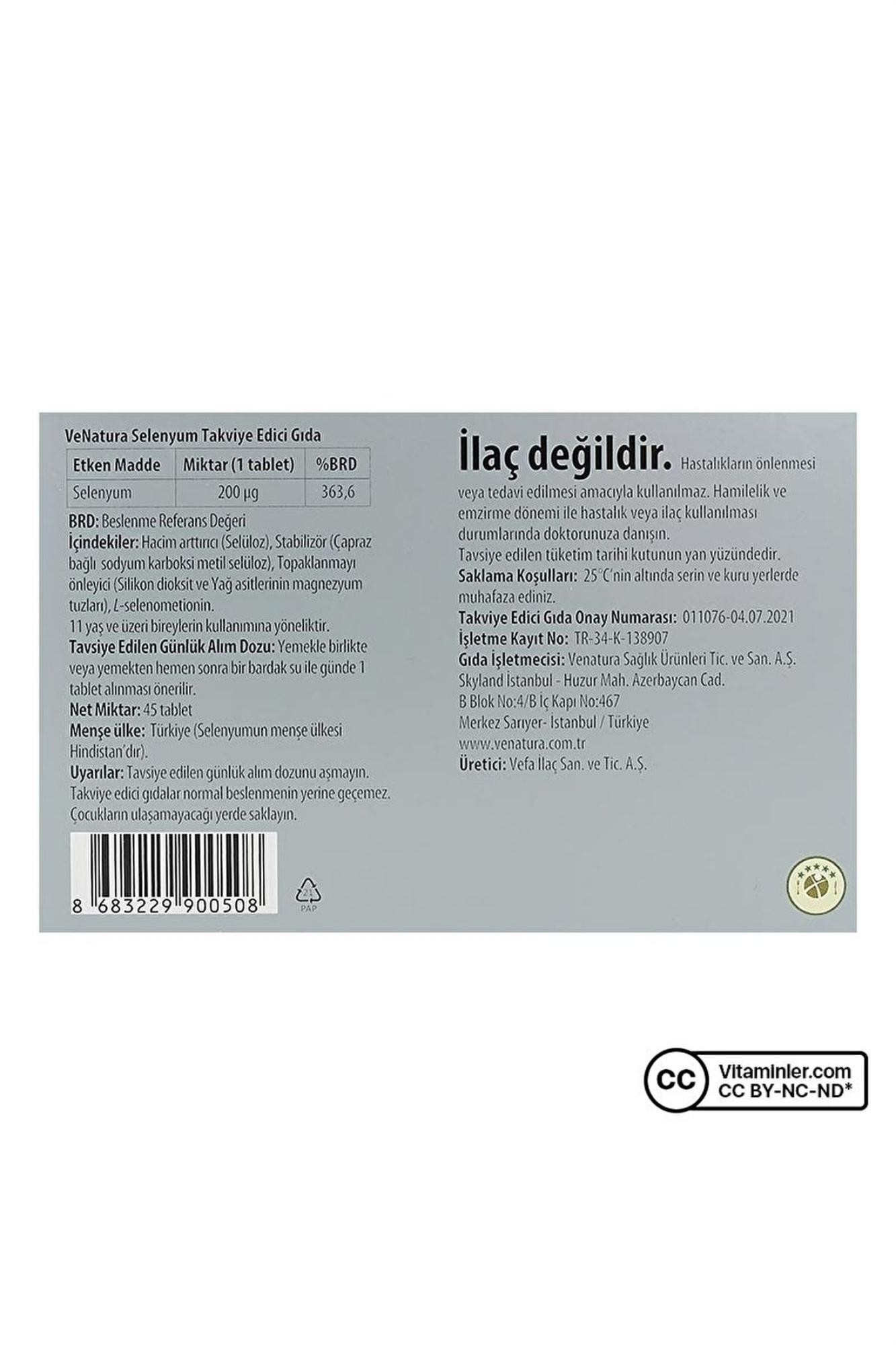 Venatura Selenyum 45 Tablet