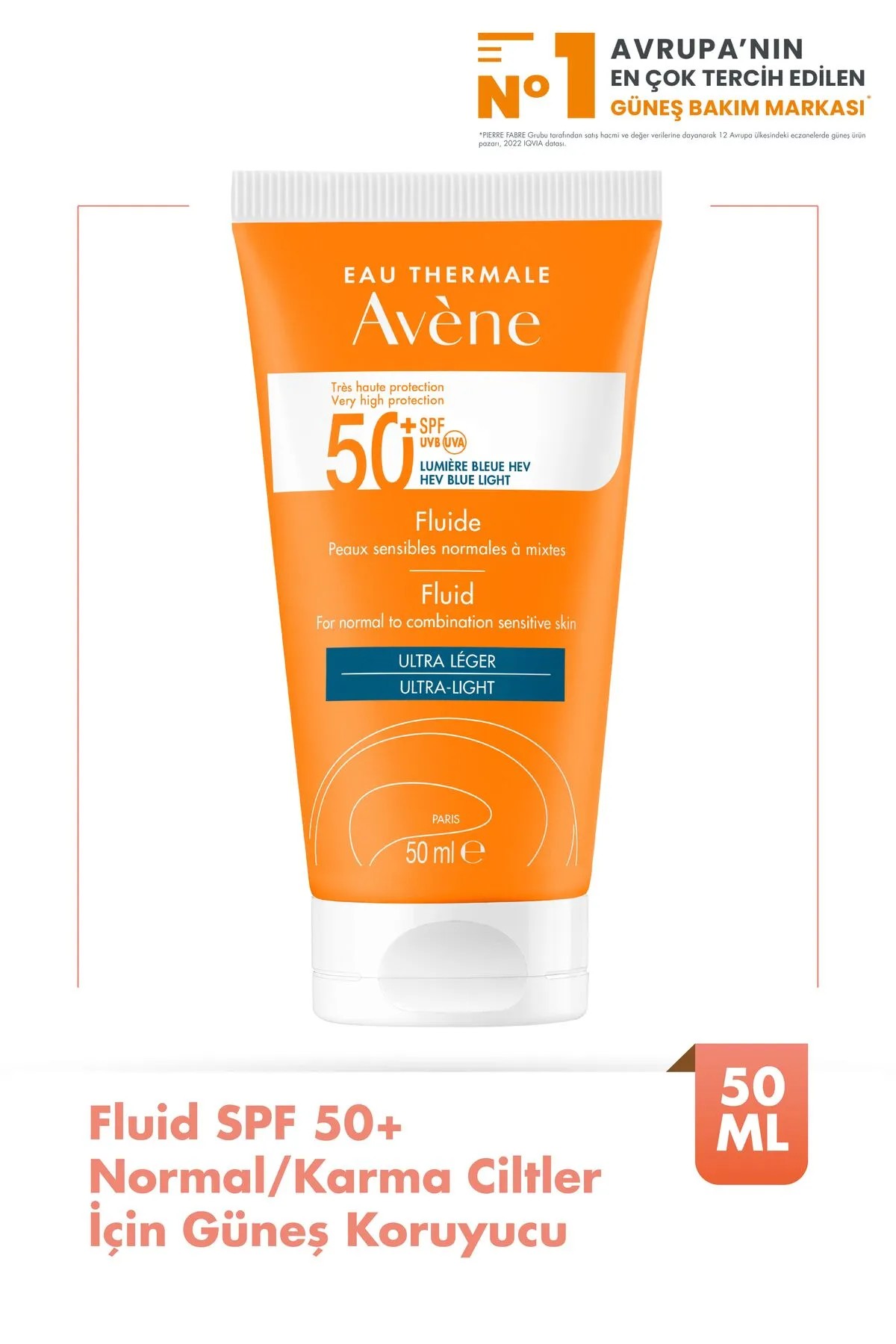 Avene Fluide 50+ Normal Karma Ve Hassas Ciltler İçin Güneşten Koruma 50 ml