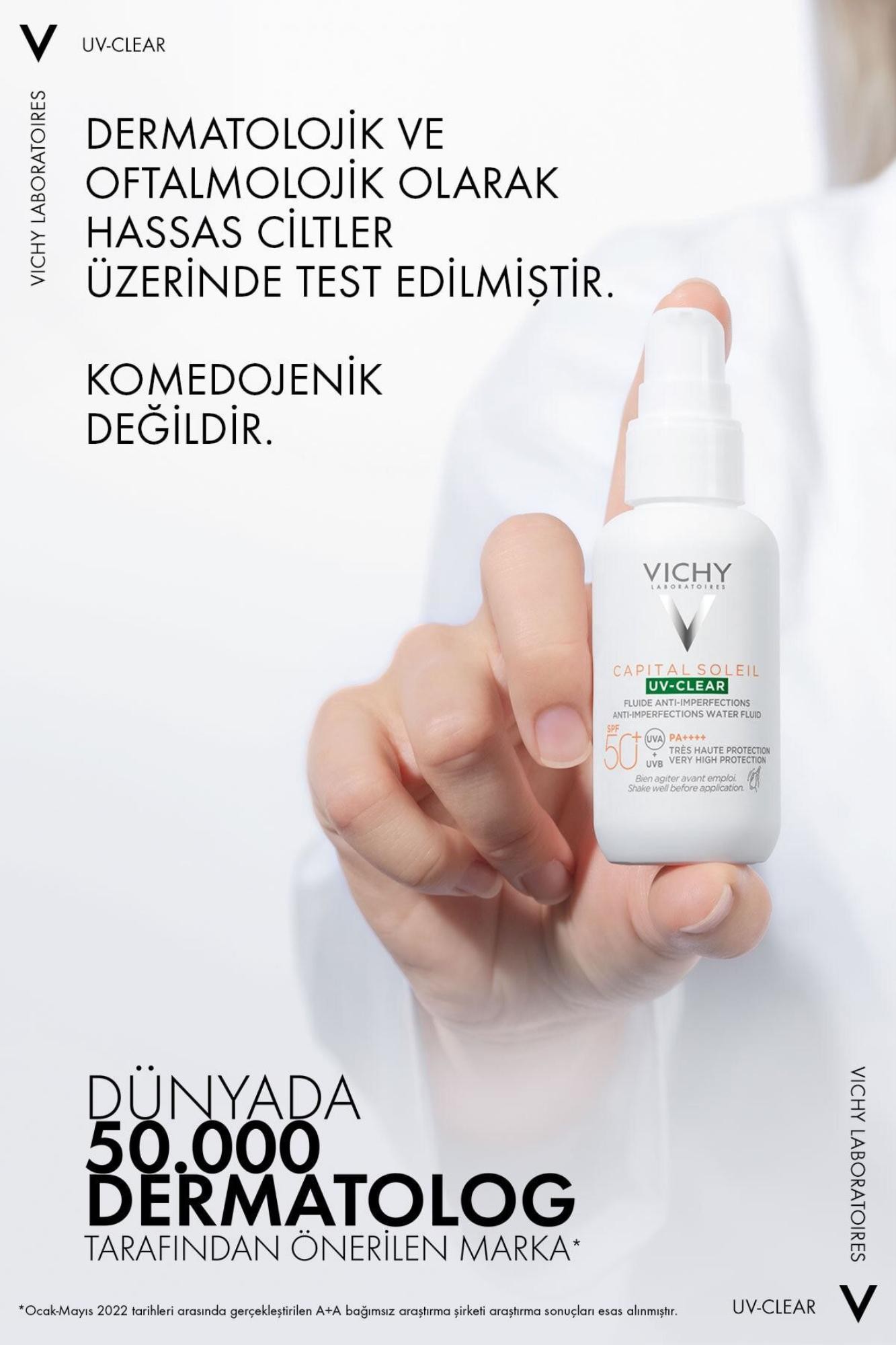 Vichy Capital Soleil Uv Clear Spf50 Yüz Güneş Kremi 40 ml - Karma Ve Yağlı Ciltler