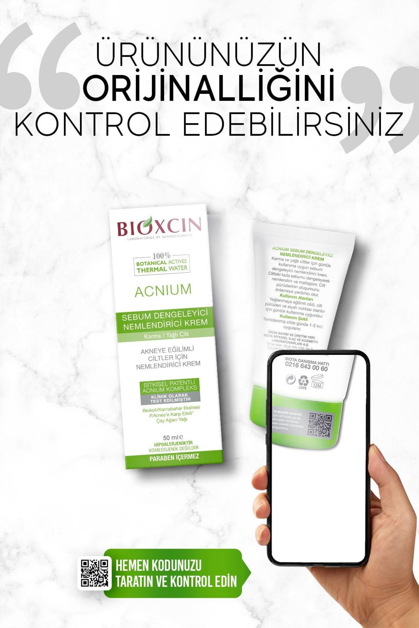 Bioxcin Acnium Dengeleyici Nemlendirci Krem 50 ml