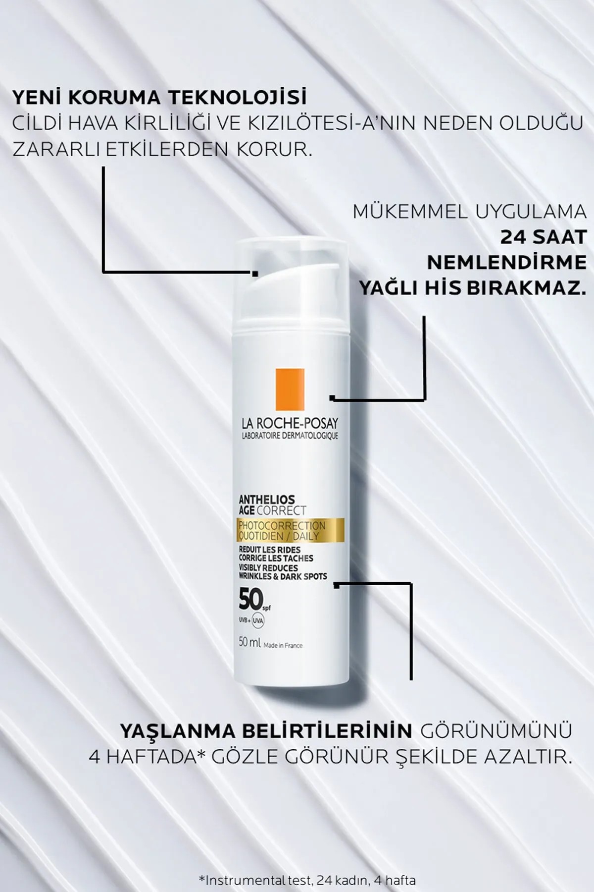 La Roche Posay Anthelios Age Correct SPF50+ Yaşlanma Karşıtı Yüz Güneş Kremi 50 ml