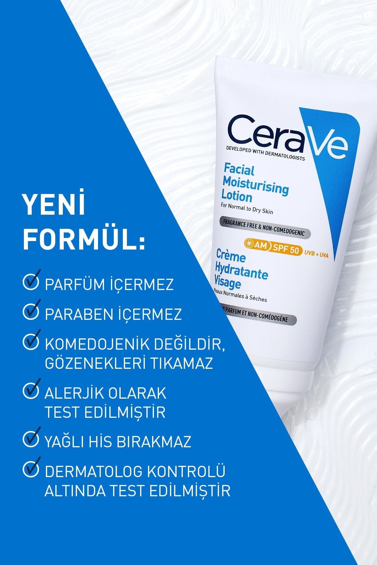 CeraVe Güneş Korumalı Nemlendirici Yüz Kremi Spf 50+ 52ml