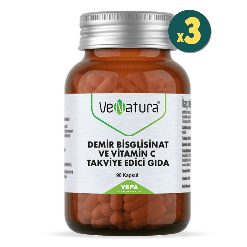 VeNatura Demir Bsg Ve Vitamin C 90 Kapsül 3 Adet