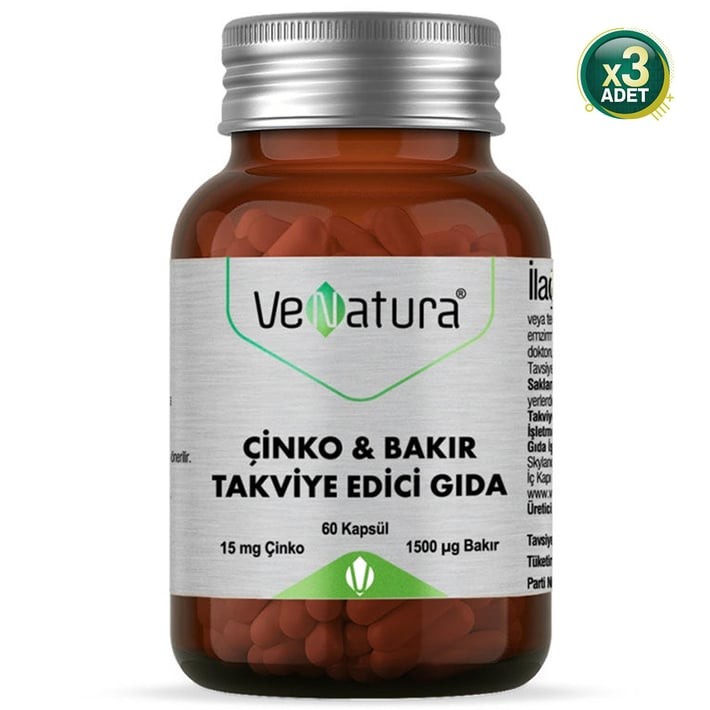 Venatura Çinko & Bakır 60 Kapsül 3 Adet