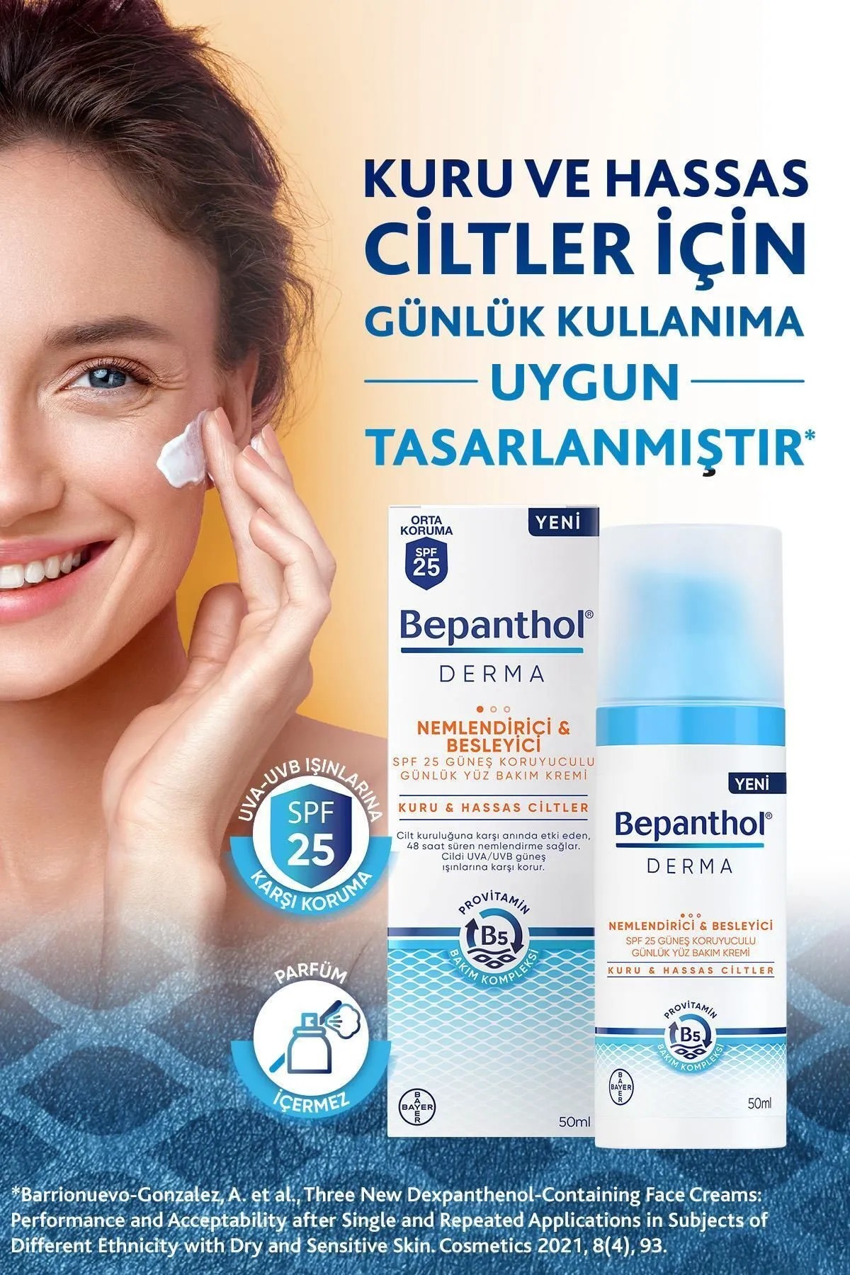 Bepanthol Derma Nemlendirici Ve Besleyici Spf 25 Yüz Bakım Kremi 50 Ml