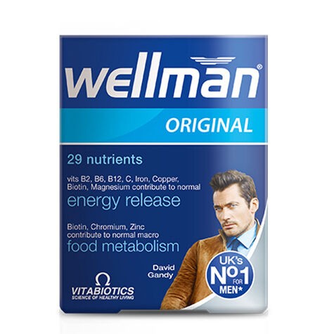Vitabiotics Wellman Sibirya Ginsengi, Magnezyum, Biotin, Çinko, L-Karnitin İçeren Erkek Sağlığı Vitamini 30 Tablet
