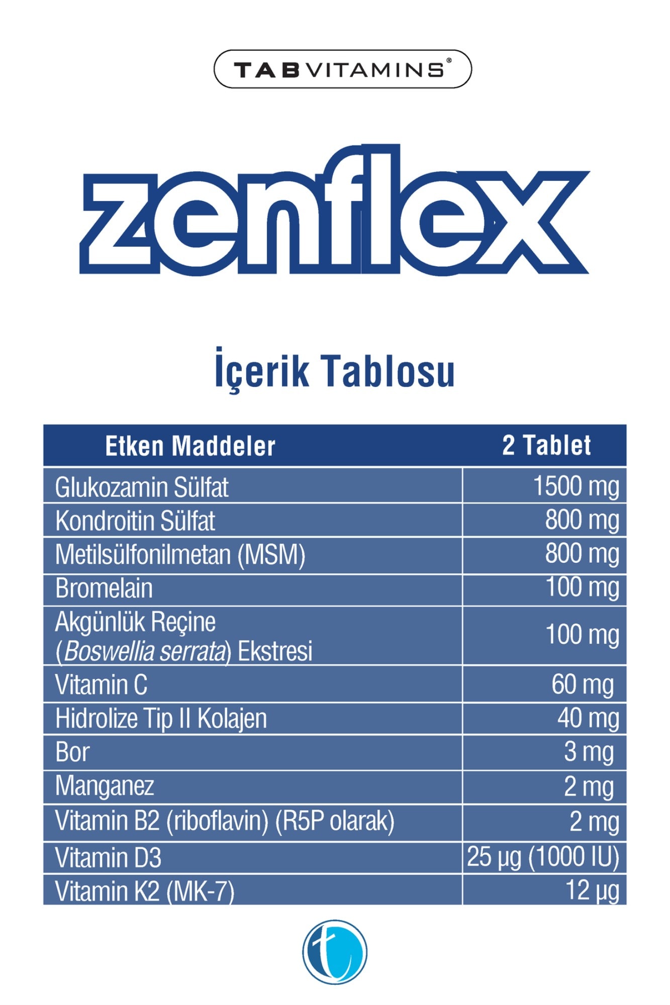 Tabvitamins Zenflex 60 Tablet