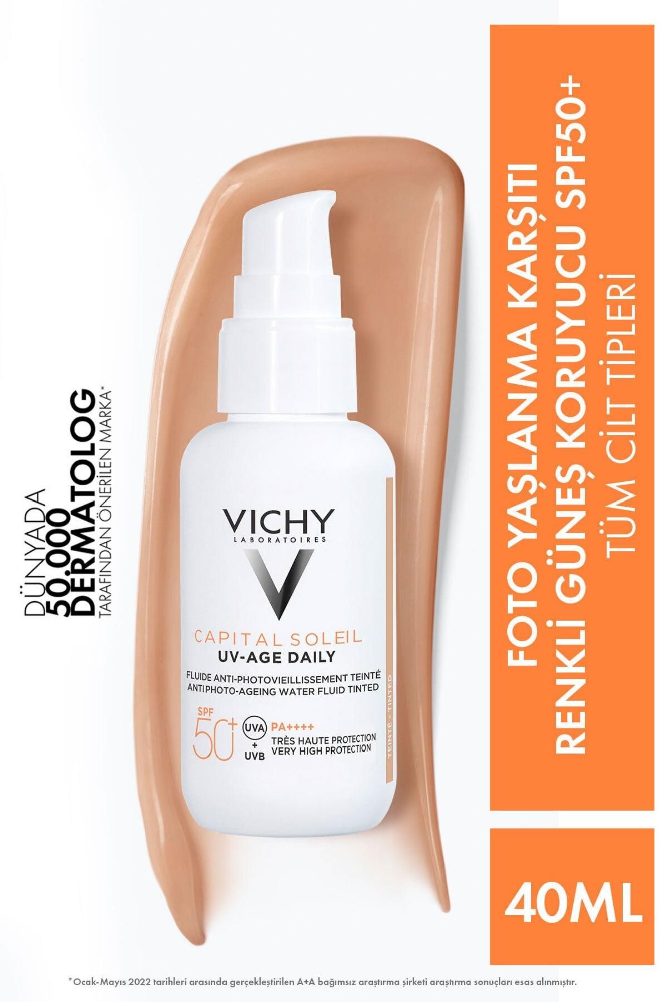 Vichy Capital Soleil Uv Age Daily Foto Yaşlanma Karşıtı Renkli Spf50+ Güneş Koruyucu Krem