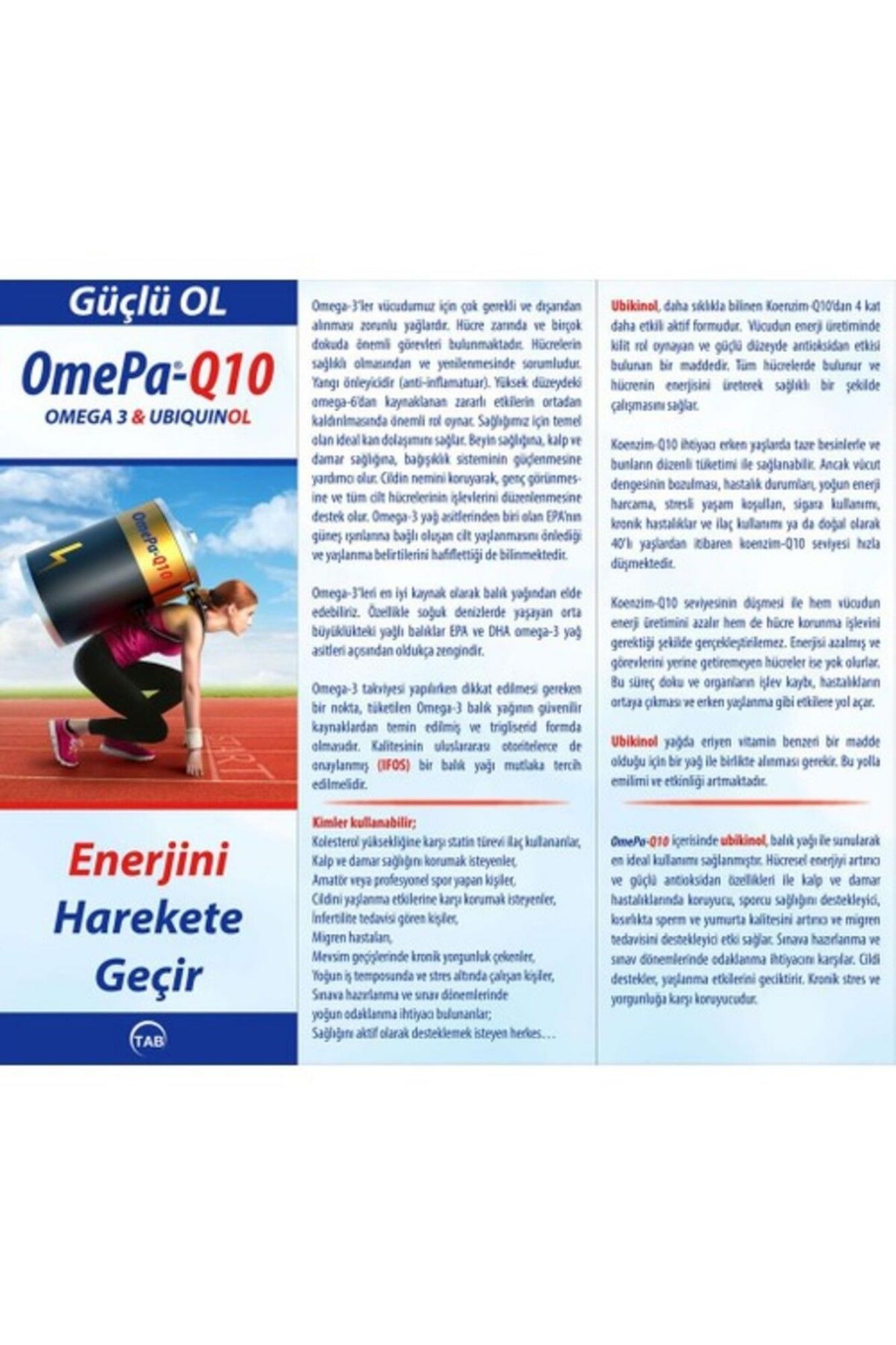 Omepa-Q10 Omega-3 Ubiquinol Balık Yağı 30 Kapsül