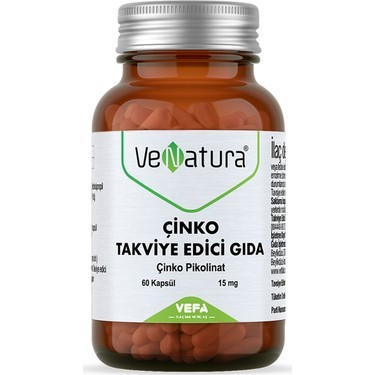 Venatura Çinko Takviye Edici Gıda 15 mg 60 Kapsül