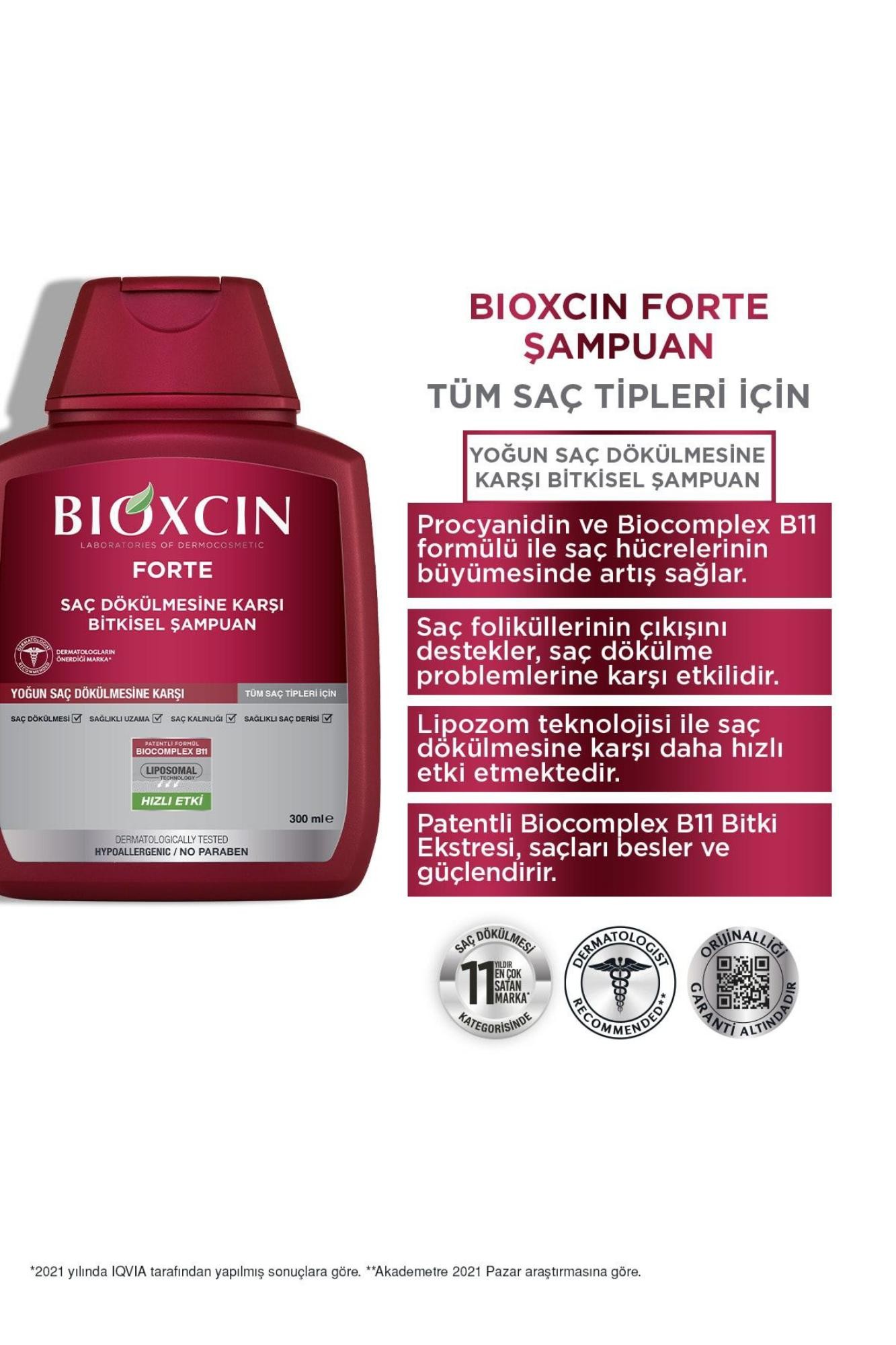 Bioxcin Forte Şampuan 300 Ml - Yoğun Dökülme Karşıtı Şampuan