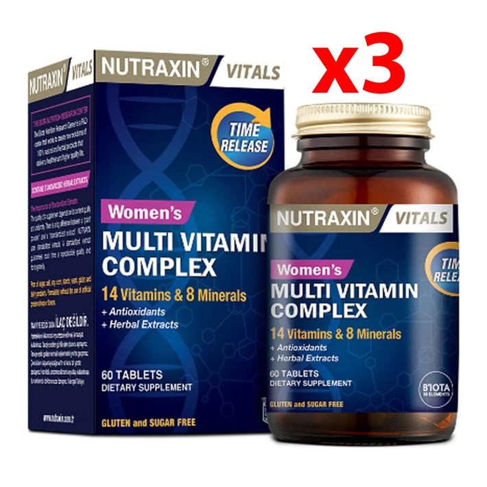 Nutraxin Womens Multivitamin Mineral Complex 60 Tablet 3 Adet