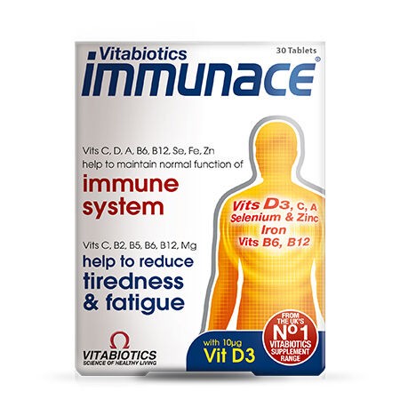 Vitabiotics Immunace Demir, Çinko,Selenyum, Magnezyum, D Vitamini İçeren Bağışıklık Destek Vitamini 30 Tablet