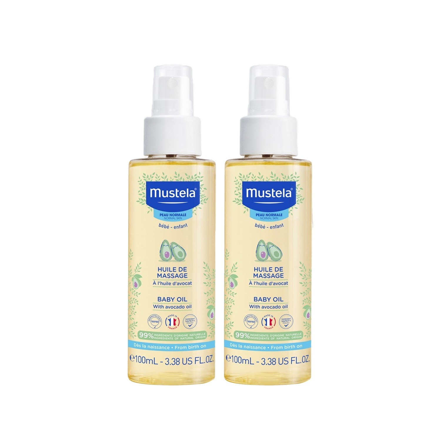 Mustela Bebek Bakım Masaj Yağı 100ml 2 Adet