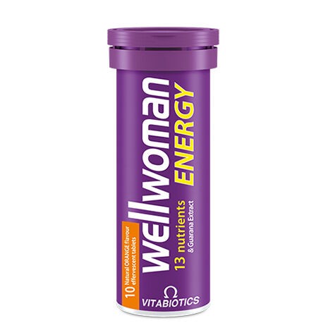 Vitabiotics Wellwoman Magnezyum, Demir, L-Karnitin İçeren Kadınlara Özel Enerji Desteği Vitamini 10 Efervesan Tablet