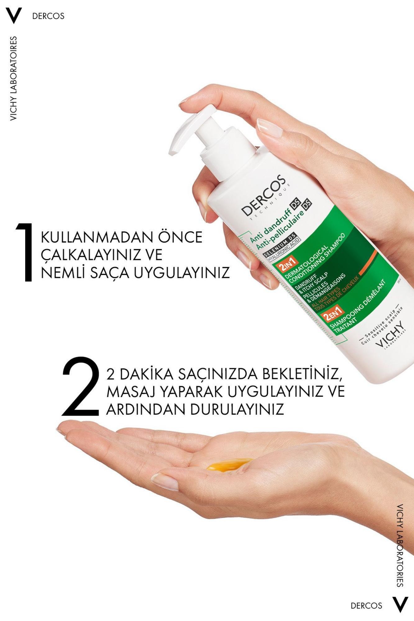 Vichy Dercos 2’si 1 Arada Kepek Karşıtı & Nemlendirici Şampuan 390ml