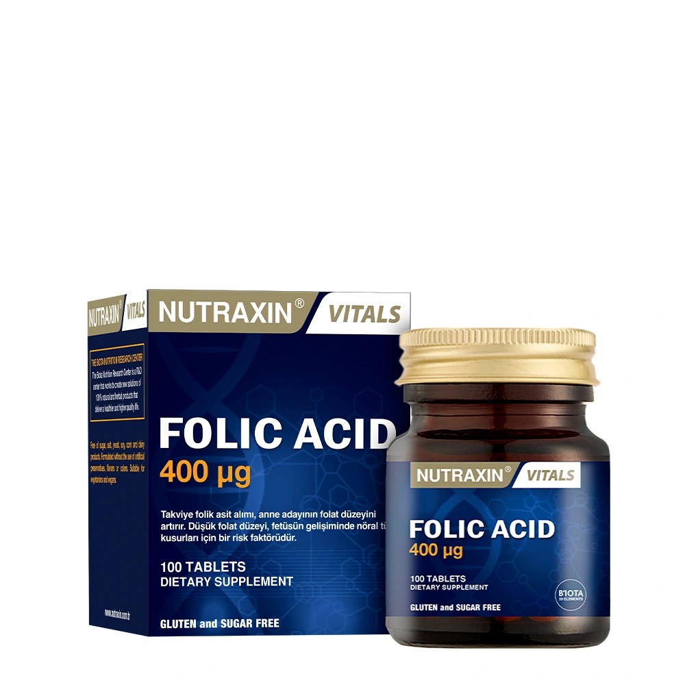 Nutraxin Folik Asit 400 Mcg 100 Tablet