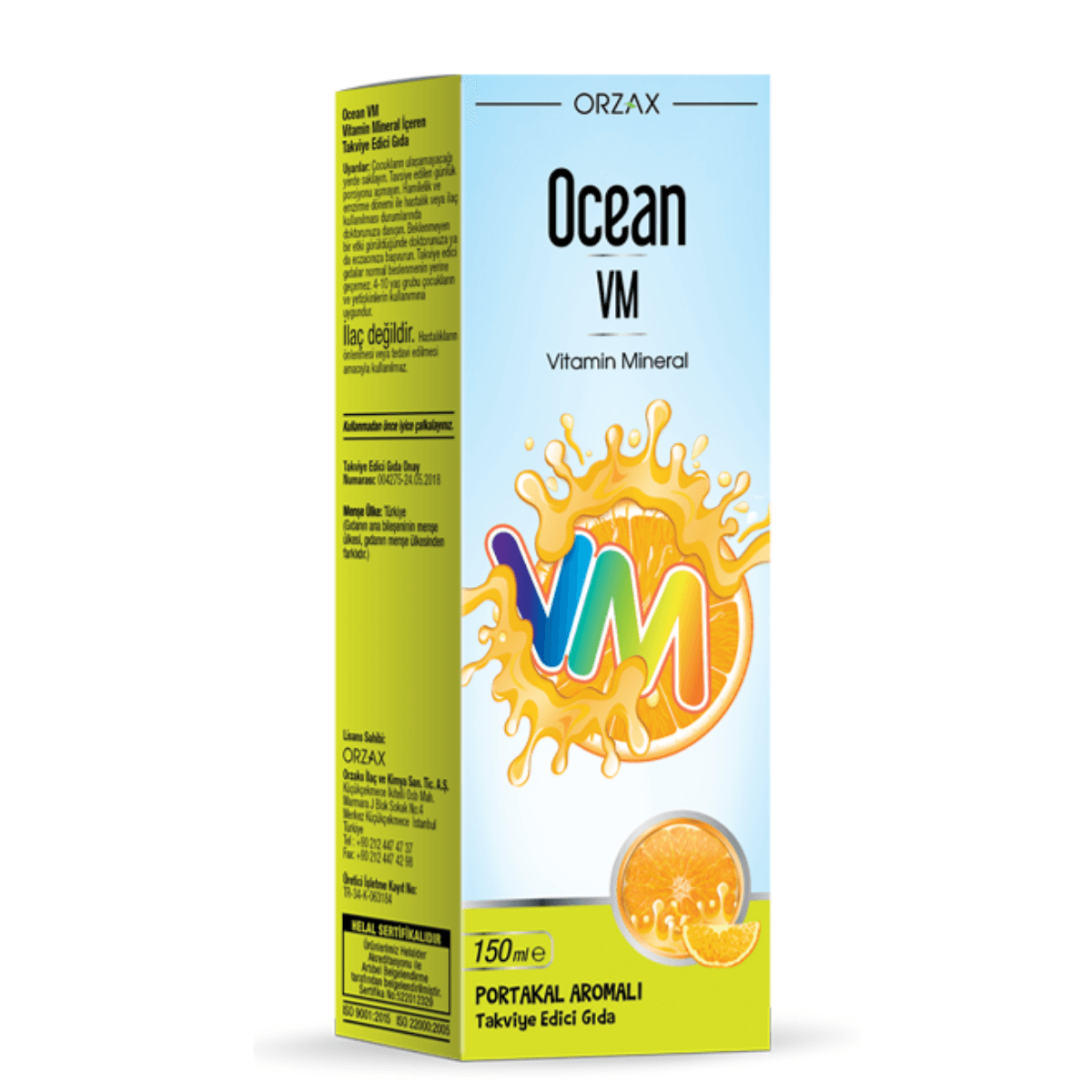 Ocean Vm Portakal Aromalı Şurup 150 ml