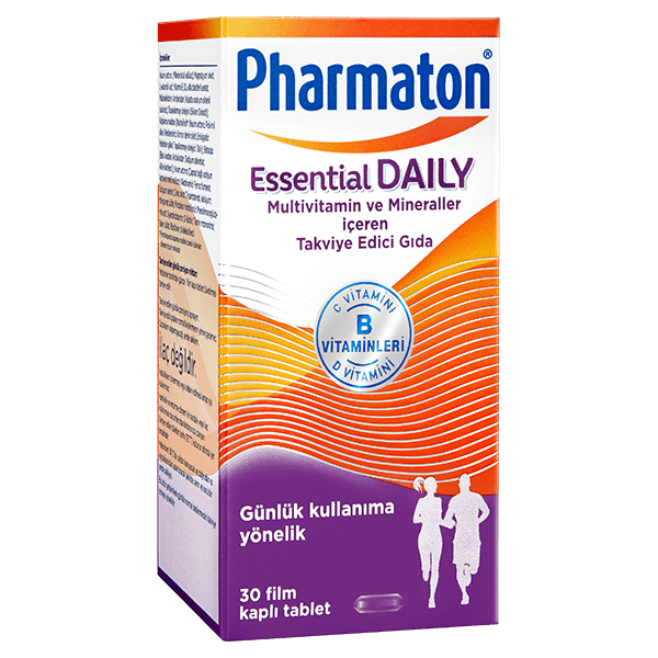 Pharmaton Essential Daily 30 Tablet - Vitamin B, Vitamin C, Vitamin D, Multivitamin Ve Mineraller