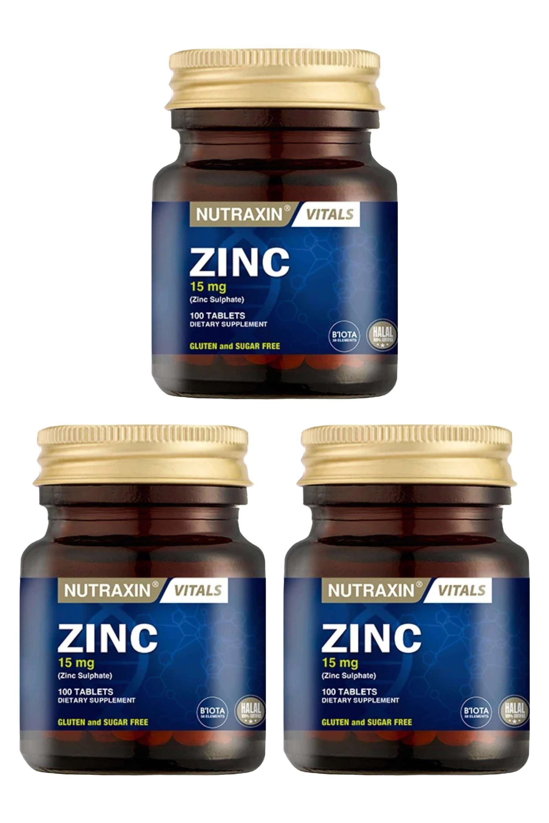Nutraxin Zinc Sulphate 15 Mg 100 Tablet 3 Adet