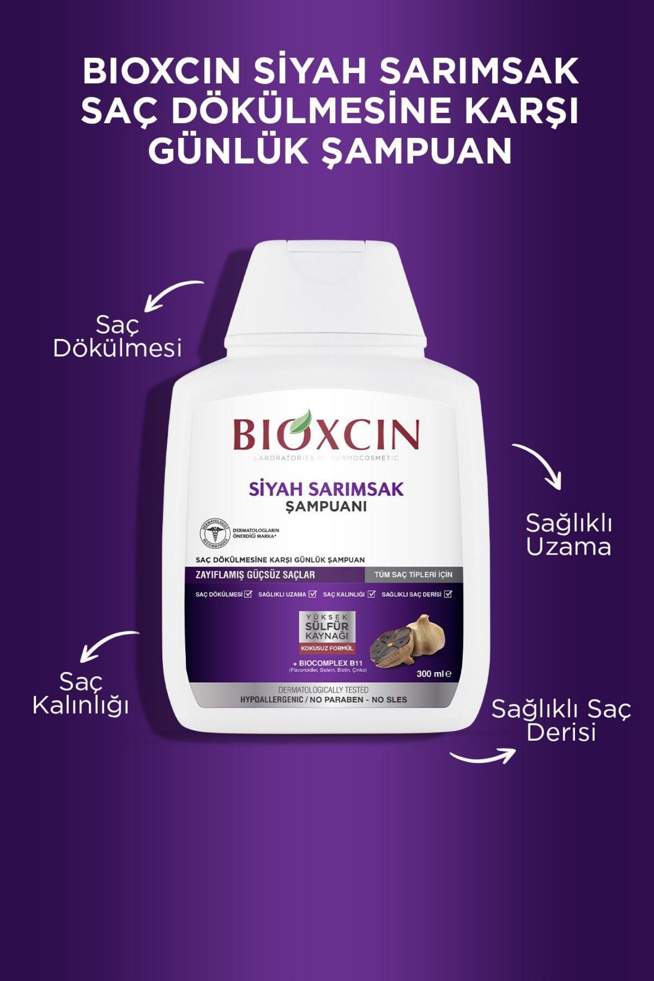 Bioxcin Siyah Sarımsaklı Şampuan 300 Ml - Dökülme Sarımsak Şampuanı