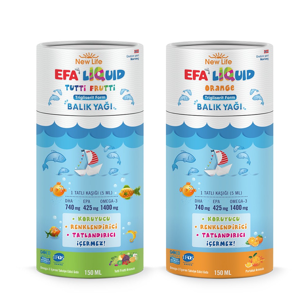 New Life Efa Liquid Balık Yağı Şurup 150 Ml - Portakal