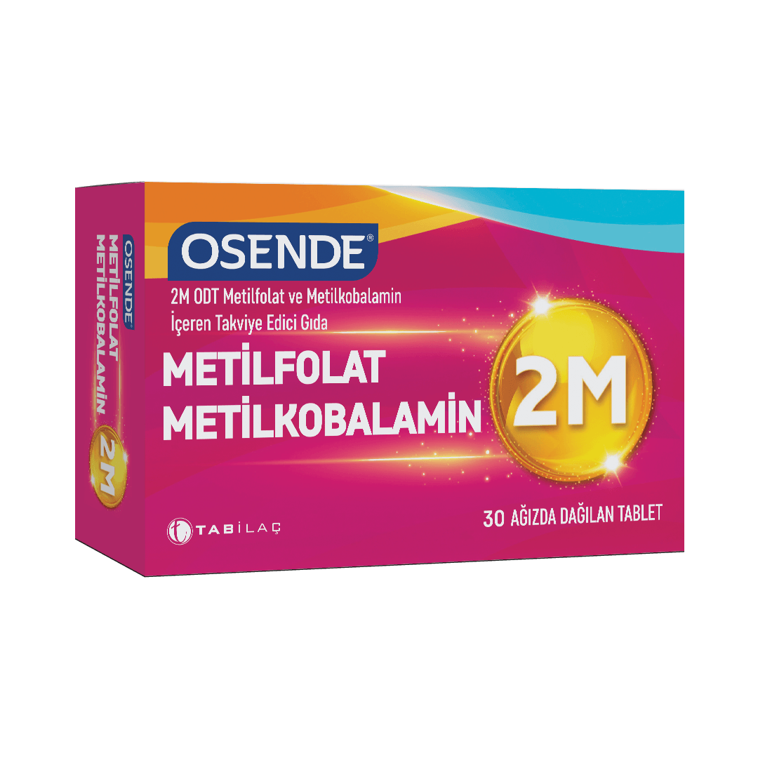 Osende 2m Odt Metilfolat & Metilkobalamin 30 Ağızda Dağılan Tablet