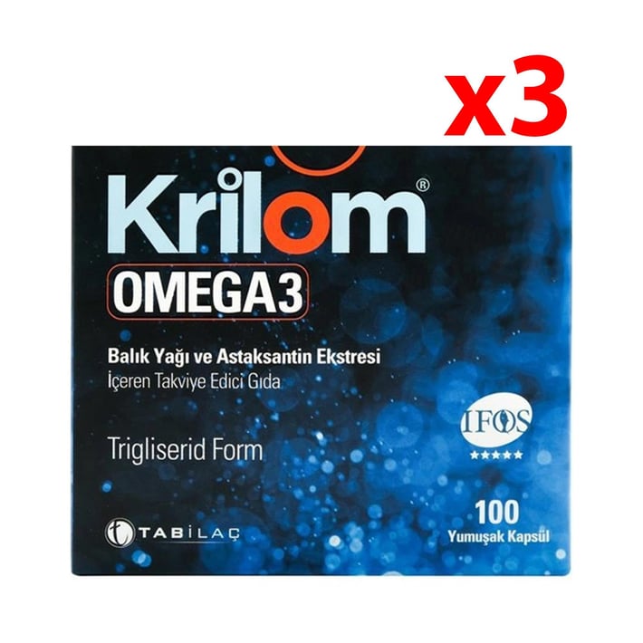 Krilom Omega 3 100 Yumuşak Kapsül 3 Adet