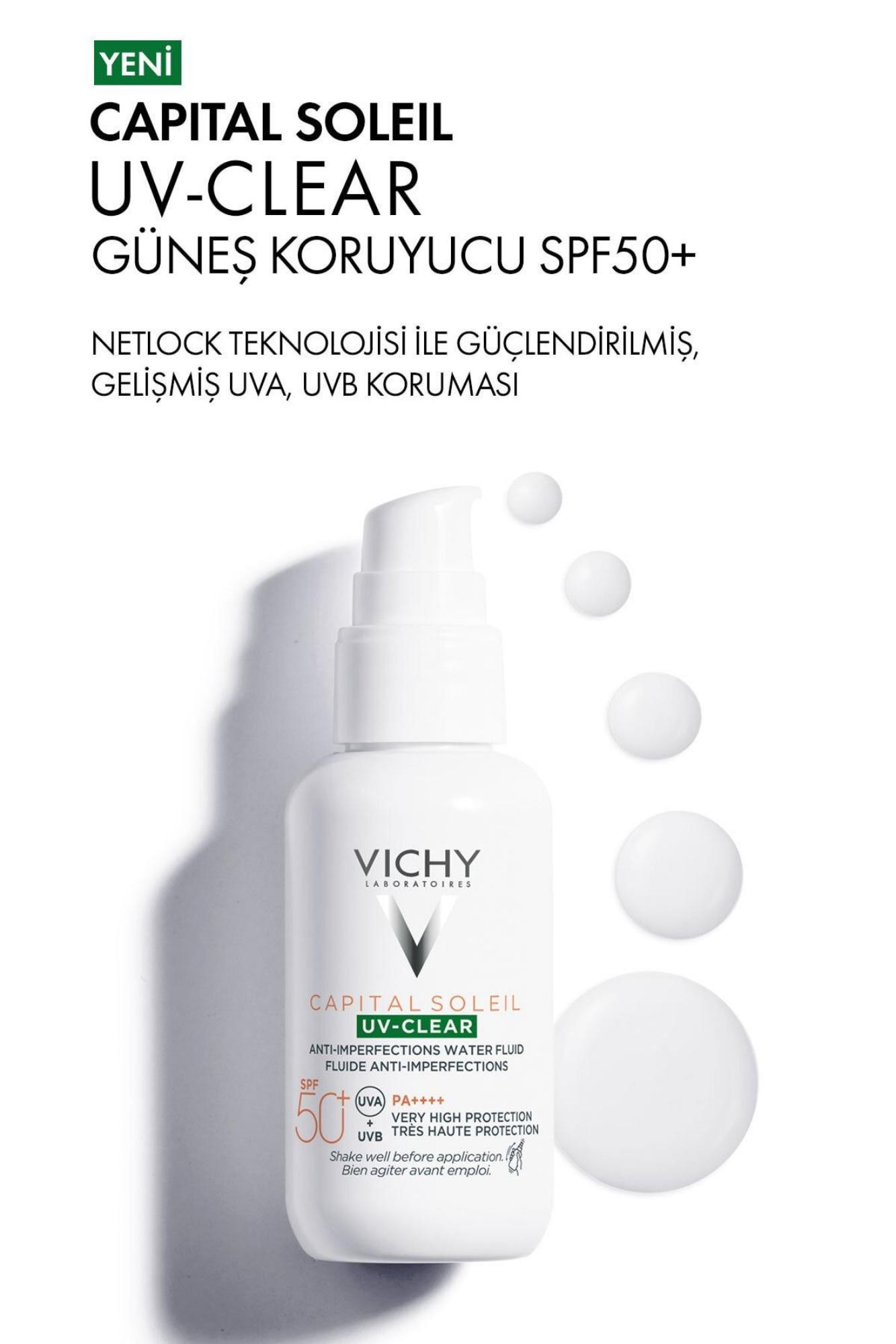 Vichy Capital Soleil Uv Clear Spf50 Yüz Güneş Kremi 40 ml - Karma Ve Yağlı Ciltler