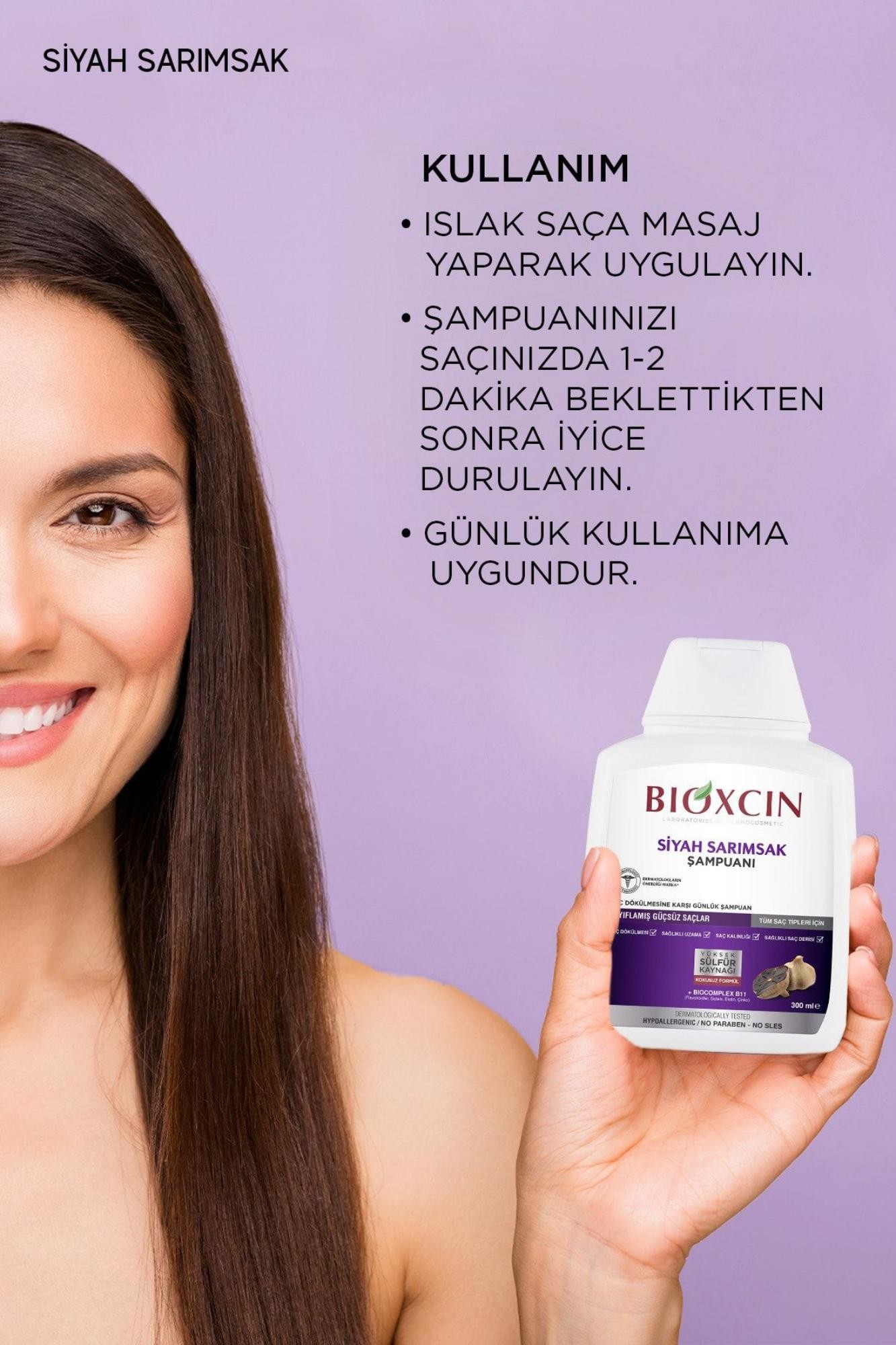 Bioxcin Siyah Sarımsak Şampuan 3x300 Ml - Saç Dökülmesi Şampuanı