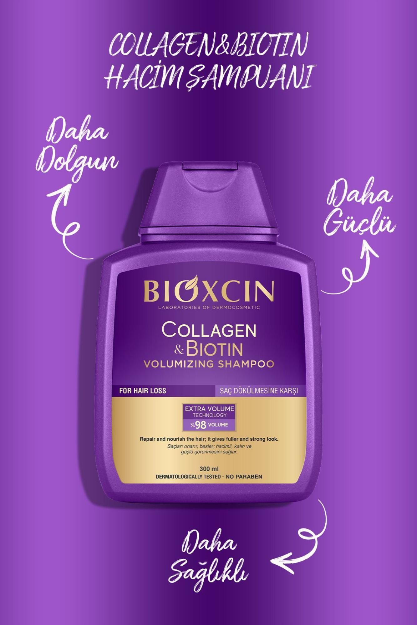 Bioxcin Collagen & Biotin Ekstra Hacim & Dolgunlaştırıcı Şampuan 300 Ml - 2 Li Avantaj Seti