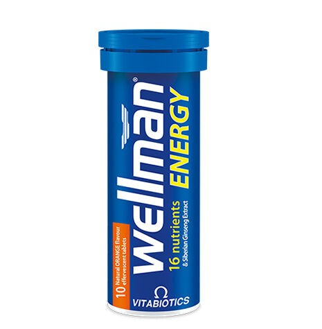 Vitabiotics Wellman Magnezyum, L-Karnitin, Sibirya Ginsengi İçeren Erkeklere Özel Enerji Desteği Vitamini 10 Efervesan