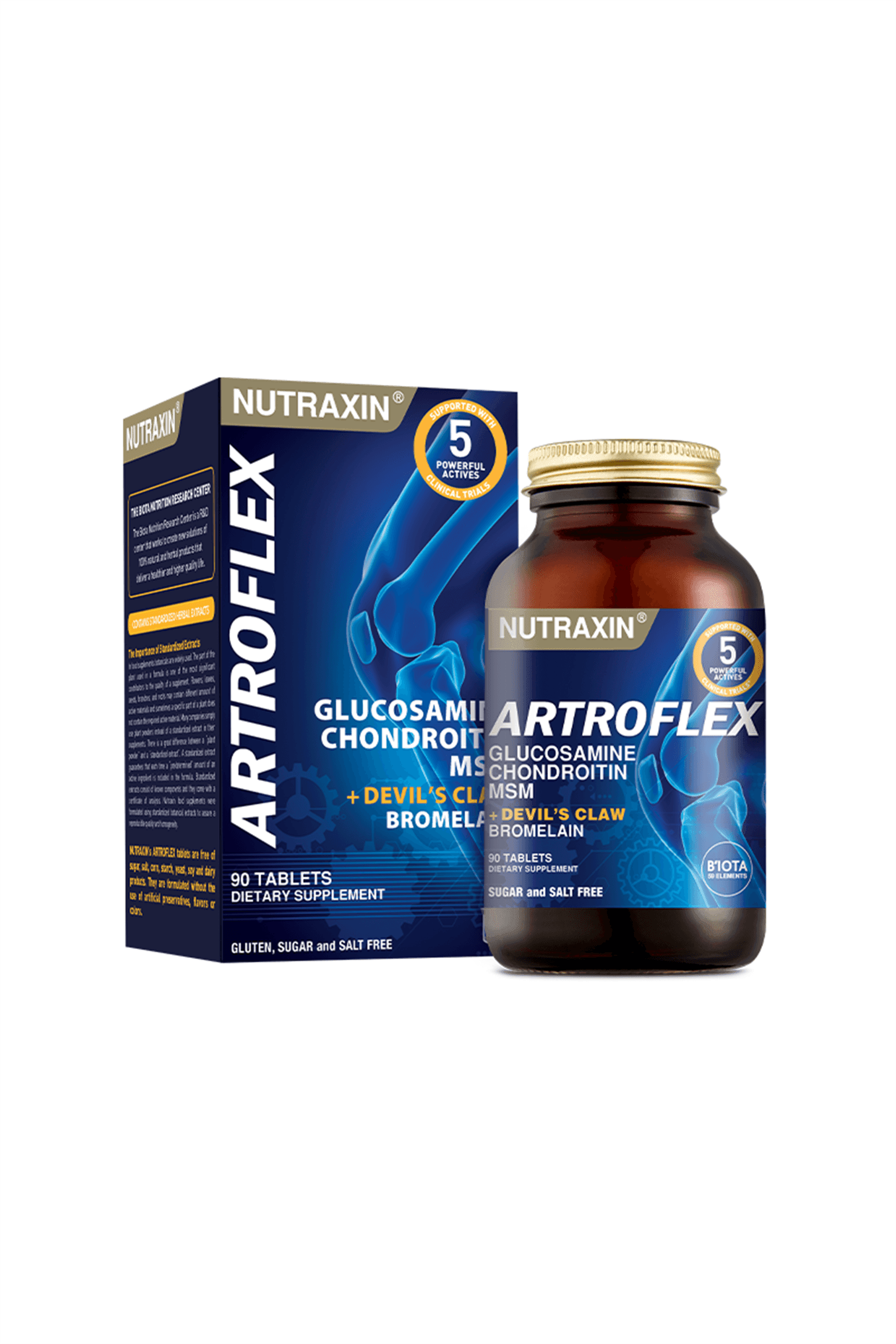 Nutraxin Artroflex - Glukozamin Gıda Takviyesi 90 Tablet - Glukozamin Kondroitin MSM Bromelain Seytan pençesi