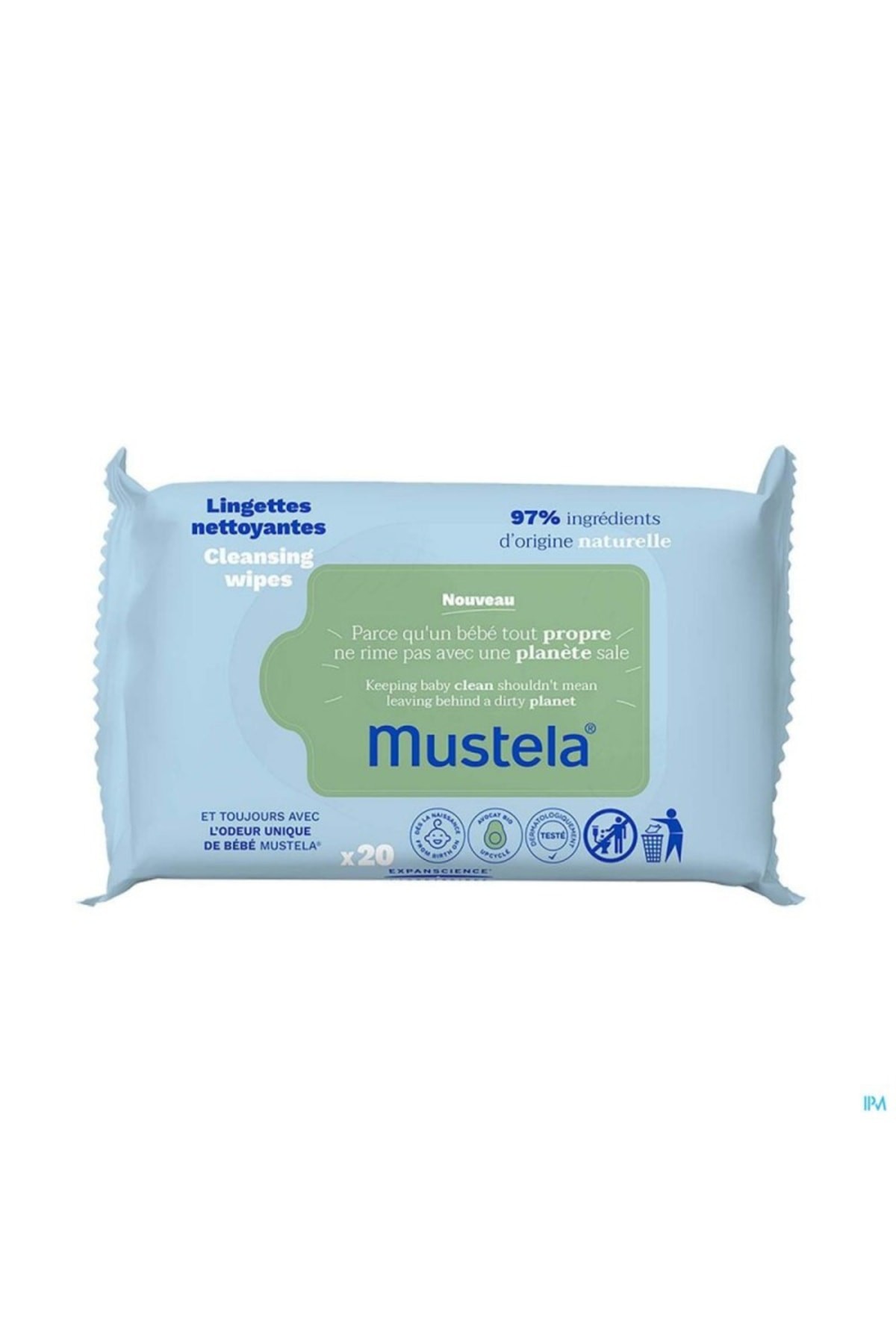 Mustela Avocado Cleansing Wipes 20 Adet